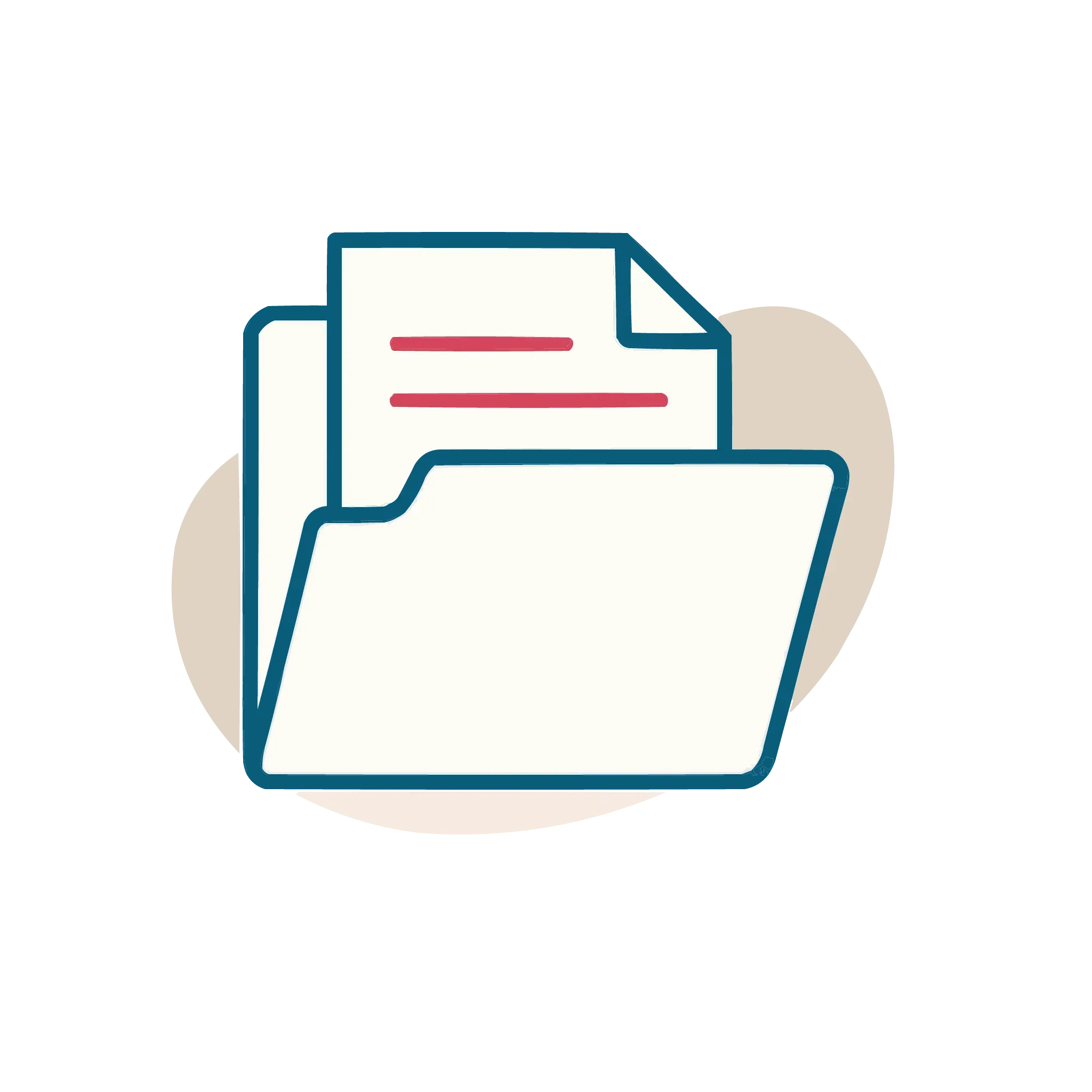Icône d'un dossier administratif ouvert contenant des documents d'organisation d'obsèques.