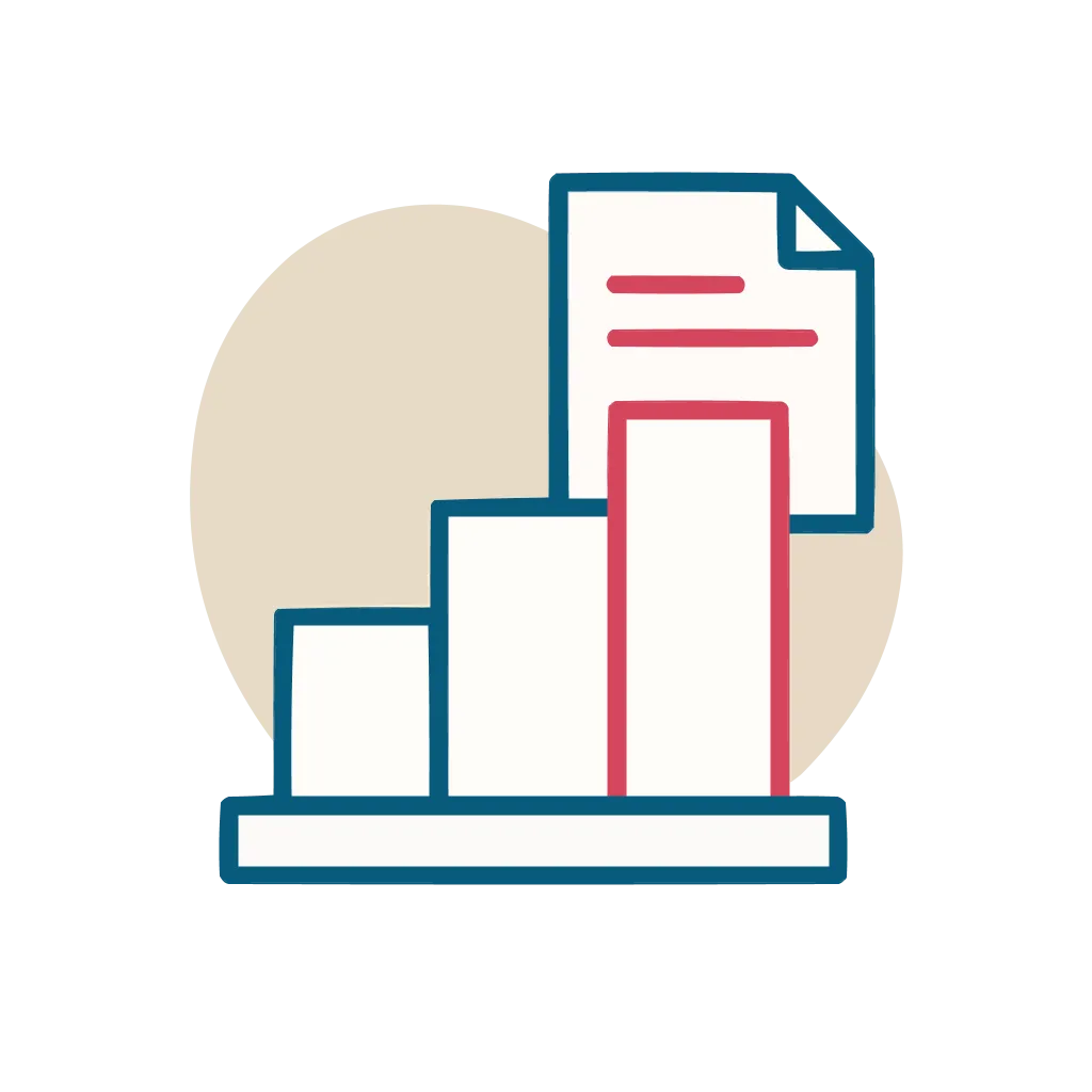 Illustration d'un contrat d'épargne obsèques avec un graphique de croissance.